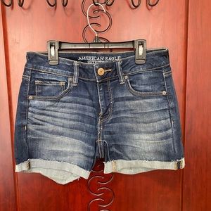 American Eagle Midi cuffed Jean shorts. Stretch